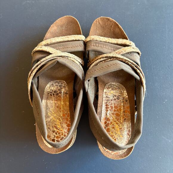 Donald J Pliner Women's Becky Wedge Sandals Brown Pebble Print Slingback 8.5 M - Picture 5 of 10